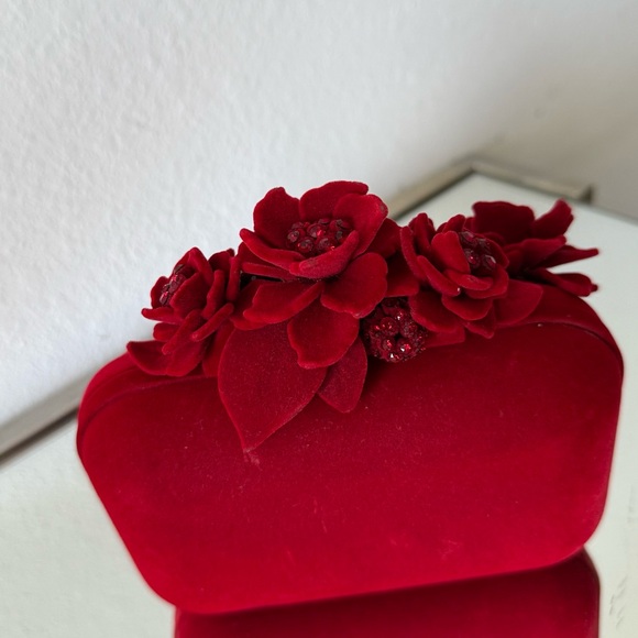 Jimmy Choo Cloud Crystal-embellished Flocked Clutch In Red $3,950 - Picture 9 of 15